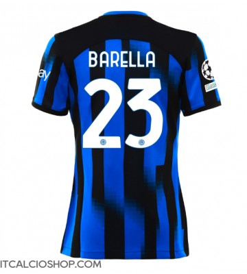 Inter Milan Nicolo Barella #23 Prima Maglia Femmina 2023-24 Manica Corta